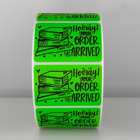 Hooray Your Order Has Arrived Stickers | Yellow Cute Packaging Labels - Picture 4 of 11